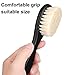 4 Pieces Barber Fade Brush Set with Natural Fiber Wooden Handle - Beard Styling Brush, Neck Duster, and Cleaning Brush for Men's Grooming