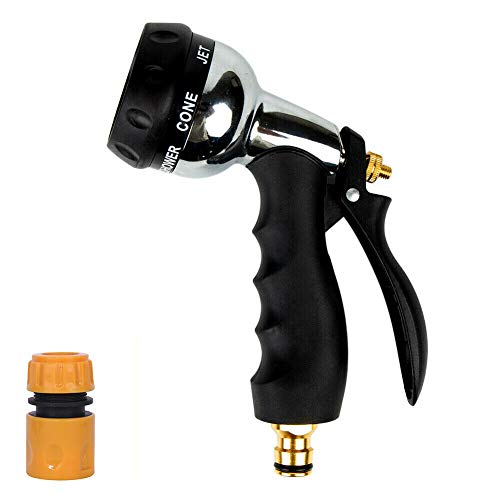 Tuinslang spuitpistool met 7 patronen,Heavy Duty metalen tuinslang mondstuk zinklegering hogedrukwaterpistool groter…