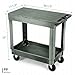 DNA MOTORING 2-Shelf Rolling Utility Cart, 34-1/2x17-1/2x33 Inches, Flat Top 2 Tier Service Carts with Wheels & Storage Handle for Warehouse Garage Hotel School, TOOLS-00570