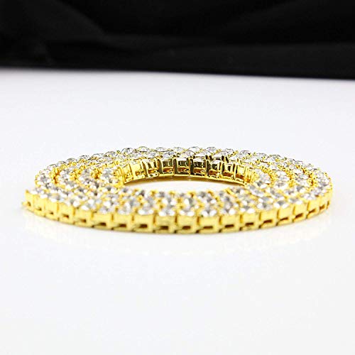 Lardrok Hip Hop Bling Arrow Cubic Zirconia Bling Sparking Wedding Gift Boy Men Cool Tennis Long Chain Tennis Cz Necklace (Gold, 18) #TOP5