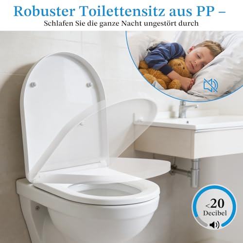 Abattant WC avec frein de chute rigide et finition antibactérienne