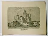  Der Dom zu Mainz. Alter Holzschnitt s/w von ca 1890 / 1900 sauber auf dünnem / stabilen Karton montiert, Domansicht.