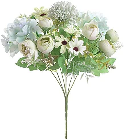 ZXKYZR8 Maison Faux Fleur En Pot Fleur Artificielle 32 Cm Rose Rose Soie Pivoine Bouquet De Fleurs Artificielles 9 Têtes Et 4 Bourgeons Fausses Fleurs Pour La Maison De Mariage Décoration Intérieure S Cover