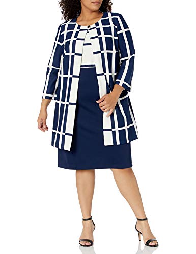 Danny & Nicole Women s Jacket Dress, Navy Ivory, 12
