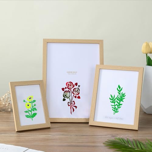 Estêncil de flores silvestres para pintura, estêncil de flor de folha, reutilizável, modelos de dese