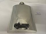meharis kaufen Handgefertigt in Sheffield 6 oz Flasque de hanche en étain uni avec Mehari EMBLEME ref40 Citroën