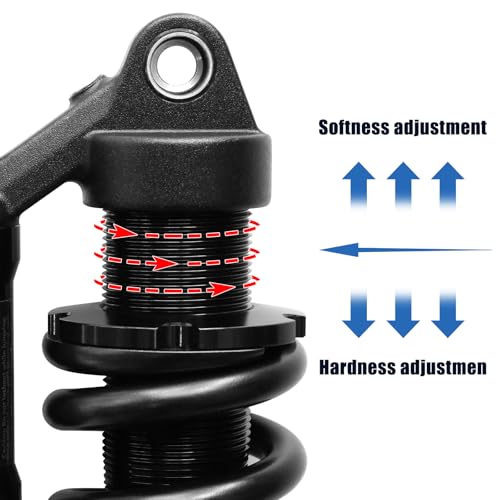 Adjustable Air Spring Coil Over MTB Shock Absorber,190-265mm 550LBS,Rebound,Compression,Preload,Height Adjustment,Air Pressure (200-300 PSI),Fits Mountain Bike,Downhill,eBike (240MM550LBS)