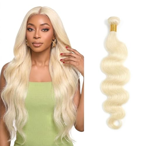 HC 613 Blonde Body Wave Bundles Human Hair Bundles Brazilian 100% Human Hair Bundles Blonde Body Weave Hair Extensions for Women (18inch, Single Bundles)