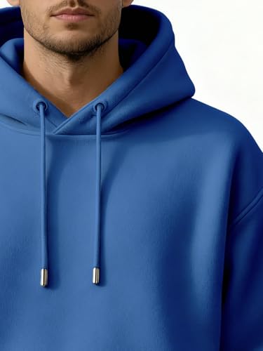 Image of Nobero Heavy Duty Oversized Solid Hoodie for Men | Hoodies for Men | Oversized Fit | Solid Colour | Thick Fleece Fabric | Drawstring Hood