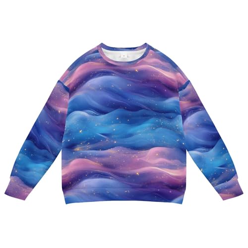 JUNZAN Blue Pink Purple Liquid Texture Big Boys Pullover Hoodie Long Sleeve Kids Pullover Hoodie Party 4T