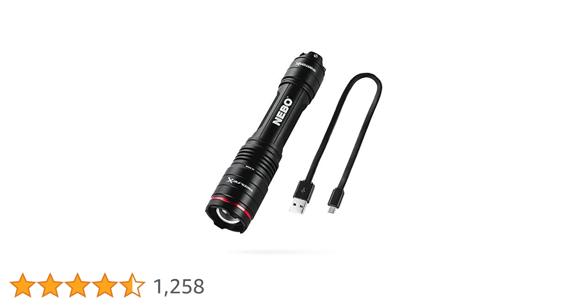 Amazon.co.jp: NEBO Redline-X 充電式防水懐中電灯 1800ルーメン