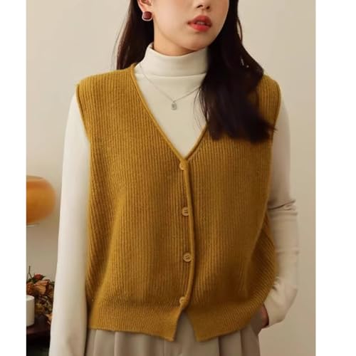 Women's Button Front V Neck Sleeveless Knit Sweater Vest Layered Vest Top Cardigan Vest3