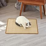 FUKUMARU Cat Scratcher Mat, 23.6 X 15.7 Inch Natural Sisal Cat Scratch Mats, Horizontal Cat Floor Scratching Pad Rug with Sticky Tapes, Protect Sofa and Carpet - Image 5