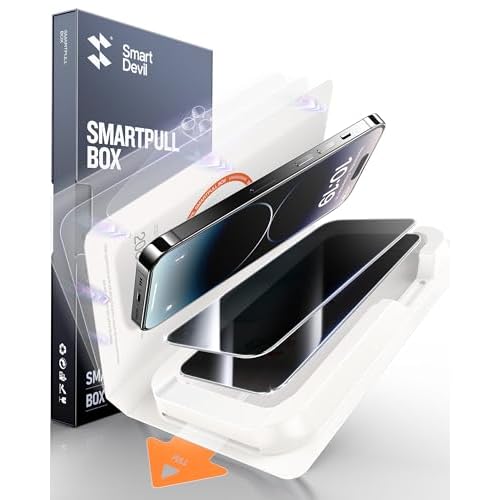 SMARTDEVIL 2 Pack for iPhone 14 Pro Max Privacy Screen Protector, Military Grade Shatterproof, 9H Hardness, Anti-Spy Tempered Glass, Fast & Easy Instlltion, Case Friendly