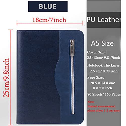 Sayeec Executive Conference Folder A5 Zipped Portfolio Binder Faux Leather Padfolio Refillable Business Notebook Organizer With Calculator Loose Leaf Paper Gift For Man Women #TOP2