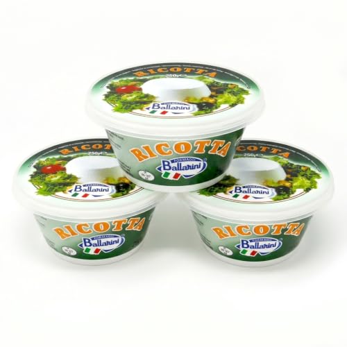 Pack 3 Queso Ricotta Italiano 250g (750g Total) | Textura Cremosa y Sabor Suave | Ideal para Lasañas, Pastas y Postres | Auténtico Producto de Italia - NEXU