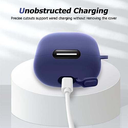 LDSXAY Compatible with Anker Soundcore Liberty 4 NC Case Cover, Soft Silicone Shockproof Protective Case Skin for Soundcore Liberty 4 NC Wireless Earbuds (Blue)