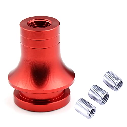 Bashineng Gear Knobs Boot Retainer Shift Stick Connector M12 X 1.25 with 3 Pcs Thread Adapter M8X 1.25, M10X 1.5, M10X 1.25 (Red)