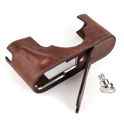 MUZIRI KINOKOO Funda para Leica M11 M11-P M EV1, Funda Protectora de Cuero Genuino de Primera Calidad para cámaras Leica M11/M11-P/M-EV1, con empuñadura y diseño con Fondo Abierto - Marrón - imagen 3