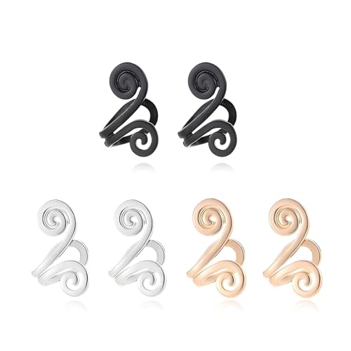 Lymphatic Earrings for Women Ear Cuff Clip On Non Piercing Spiral Dangle Crystal Lucky Cloud Minimalist Fashion Jewelry Gift for Christmas Birthday New Year