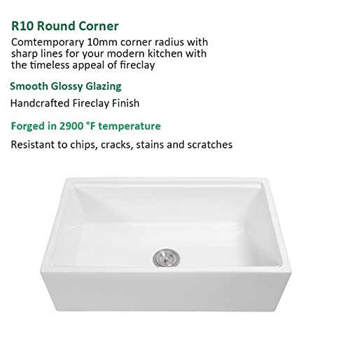 33 White Farmhouse Sink Workstation - Sarlai 33X20 Kitchen Sink Apron Front Ledge Workstation Ceramic Fireclay Undermount Farmer Kitchen Sink With Cutting Board #TOP4