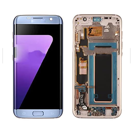 SUPER AMOLED 5.5"LCD med ram Fit for SAMSUNG Galaxy S7 Edge G935 G935F Display Pekskärm Digitizer Montering Pekskärm LCD Digitizer LCD Digitizer Screen Touch(Color:CoralBlue With frame)
