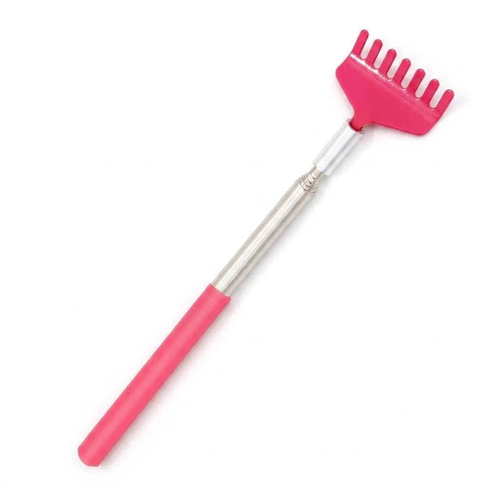 Yunmeryker Cat Brush and Resin Back Scratcher for Cat Grooming, Telescopic Long Handle Extendable to 64cm, Interactive Toy for Relaxation, Wall Corner, Pink, Pink
