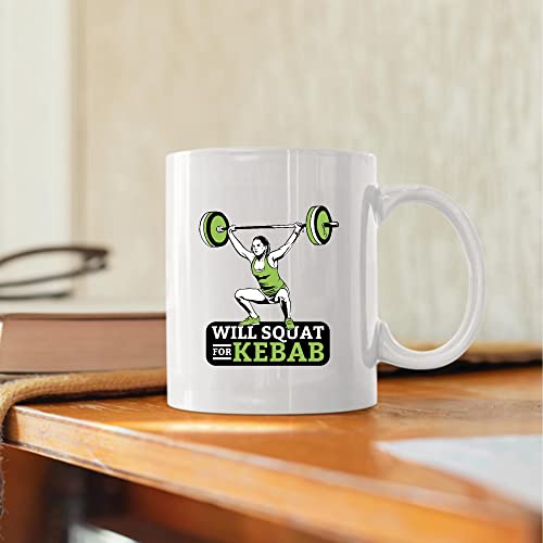 Women S Weightlifting Gift Will Squat For Kebab Quote 11Oz 15Oz White Coffee Mug #TOP2