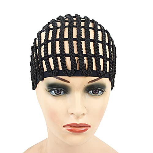 1Pc Black Wig Cap Braided Cap Crochet Wig Cap Adjustable Elastic Band And Hair Clips Weaving Wig Caps For Wig Making #TOP1