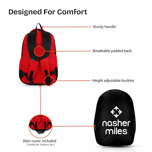 Image of Nasher Miles Polyester Backpack | Ideal for Preschool, Kindergarten, College, School, Office& Travel | Toddler, Girls, Boys, Men, Women