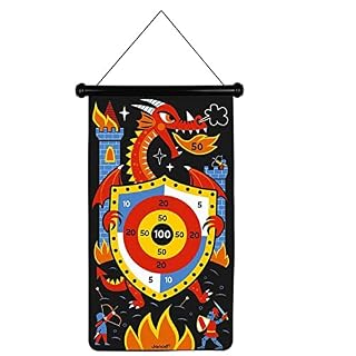 Janod fléchettes magnétiques Dragons, cible recto-verso dès 4 ans