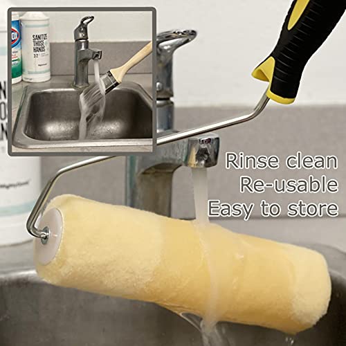 Allgala 9-Piece Lint Free Paint Roller Kit With Roller Frames Covers Brush Mixer And Large Tray - Th10301 #TOP5