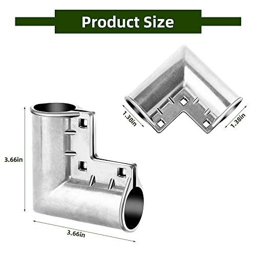 Bsrtop Chain Link Fence Gate Corner: Aluminum Fencing Gate Elbow With 90 Degree Angle Design For 1-3/8" X 1-3/8" Diameter Outdoor Pipe #TOP1