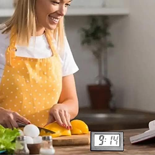 Small Digital Clock, No Tick Electric Alarm Desk Clock, LCD Small Battery-operated Digital Clock With Button Battery For Office Table