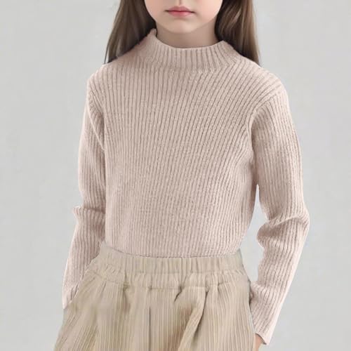 Girls Sweaters Size 14-16 Fall Trendy High Neck Long Sleeve Sweater Tops Casual Cotton Cable Knit Pullover Tween2