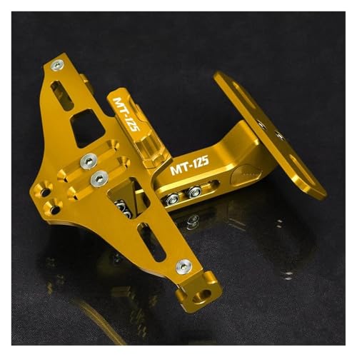 �o�C�N�p �i���o�[�v���[�g�u���P�b�g For MT125 MT 125 MT-125 2014-2023 �i���o�[�v���[�g�t���[�� ���C�g�u���P�b�g �E�C���J�[ �i���o�[�v���[�g�z���_�[ ��p�݌v(�S�[���h)