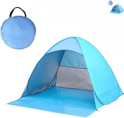 SJGEIDMワンタッチテント 2-3人用 UVカット 簡易 ポップアップ 折りたたみ キャンプ 海水浴 収納バッグ付き どうぞご安