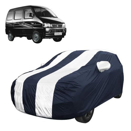 Image of Allextreme MVG5005 Car Body Cover Compatible with Maruti Suzuki Versa Custom Fit Dustproof UV Heat Resistant Indoor Outdoor Body Protection (Navy Blue & White with Mirror)