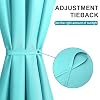 Hiasan French Door Curtains Privacy, Rod Pocket Semi Sheer Front Curtain for Door Window, 1 Panel (Aqua, W 24 inch x L 40 inch)