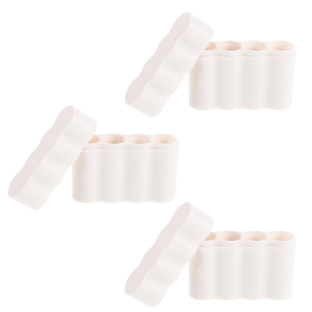 Caja protectora de batería Tofficu TPEE con 4 ranuras pack de 3 fundas blancas para viaje 8
