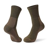 JIAN XIAO 2 pares de calcetines de lana de merino para hombre, calcetines deportivos para correr, calcetines de compresión, antiburbujas, calcetines de trabajo, calcetines deportivos, Verde Militar