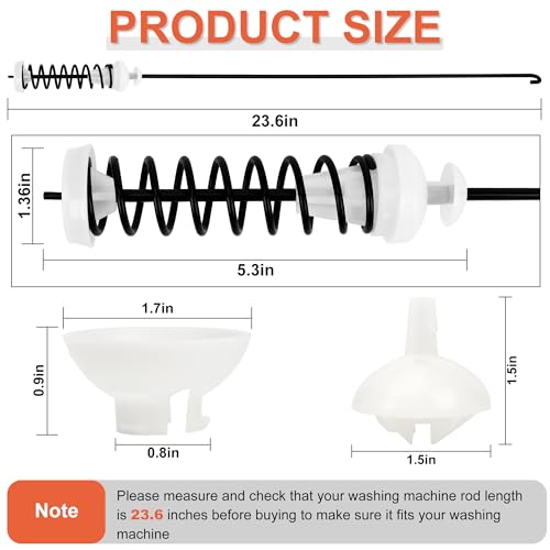 image for Updated W10780048 Washer Suspension Rod Kit 4pcs (23.6in) Compatible w