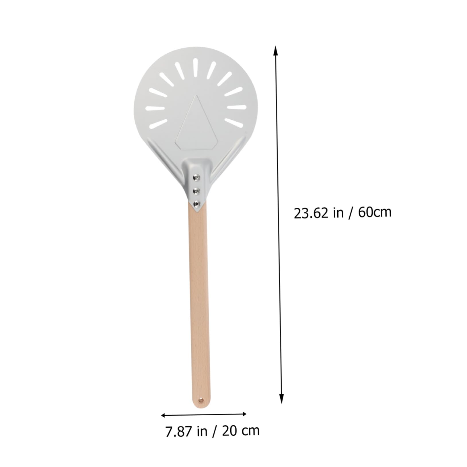 Ciieeo Baking Pizza Spatula: Metal Pizza Peel Wooden Handle 8 Inch Easy to Use Portable Heat Resistant for Outdoor Ovens