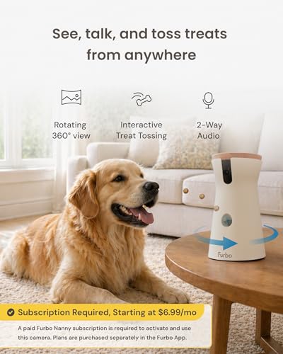 Furbo 360 Dog Camera [Subscription Required] Unlock w/Paid Plan: Home Security & Dog Safety Alerts, Rotating Pet Treat Toss, 2-Way Speaker (Low Risk, 3mo Min. Cancel Anytime) - image 2