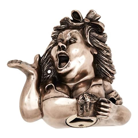 Beer Buddies Novelty Bottle Opener - Bronze Finish Wall Mounted Betty Stogs Cap Remover for Indoors and Outdoors. Cast Resin Body. Bronze Surface. Zinc Alloy Opener. Includes fixtures and Fittings Cover