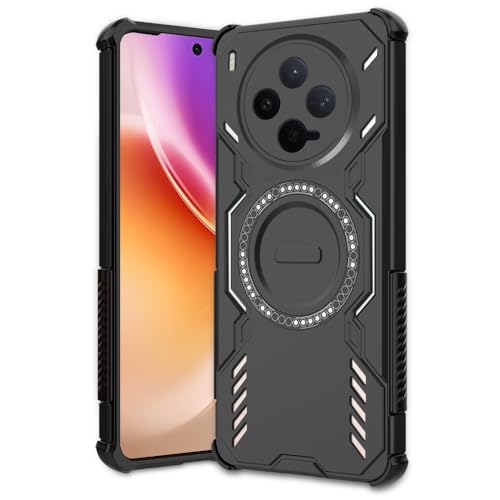 Image of AESTMO Back Case Cover for Vivo X300 5G | Magnetic Case with Built-in Metal Ring | Compatible with MagSafe Accessories | Shockproof Hybrid (PC + TPU, Black)