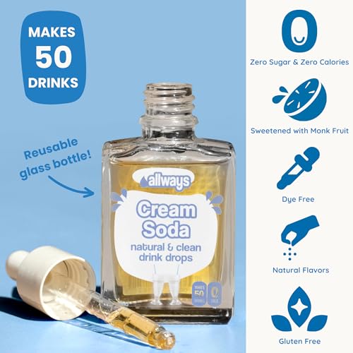 Image of Allways Drops Cream Soda Water Enhancer | Sugar Free | 50 Servings