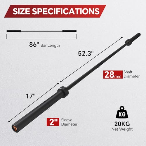 Solid Olympic Barbell Bar for Home Gym Strength Training