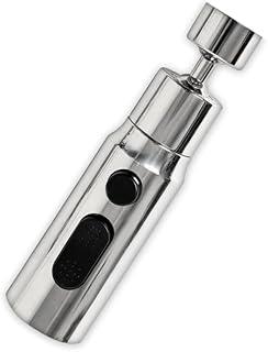 UK | 3 Function Kitchen Tap Spray Head Attachment | 360° Swivel Tap Extender for Sink | Spray Adapter | Replacement Sprayer (Silver)