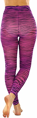 Image of ToBeInStyle Women's Footless Opaque Animal Zebra Tiger Tights Hosiery